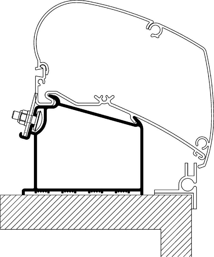 Thule Omnistor 9200/6300 Adapter für Adria Caravan ab Bj. 2015