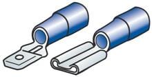 Lampa Flachsteckhülse und -stecker für 6,3mm Steckgehäuse, blau, 40er-Pack