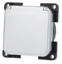 Inprojal System 10.000 Schuko Steckdose mit Klappdeckel, 230V, chrom matt