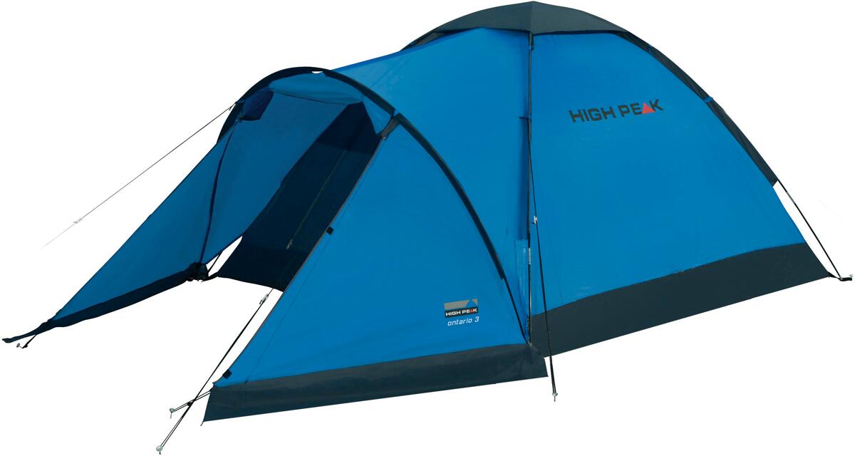 High Peak Ontario Kuppelzelt, 3-Personen, 305x180cm, blau/grau