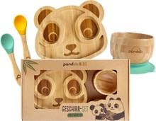 Pandoo Kindergeschirr Set, Bambus/Silikon