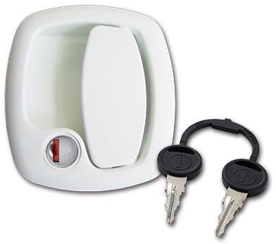 FAP 1200 Klappenschloss, System ZADI, inkl. Schlüssel & Zylinder, weiß