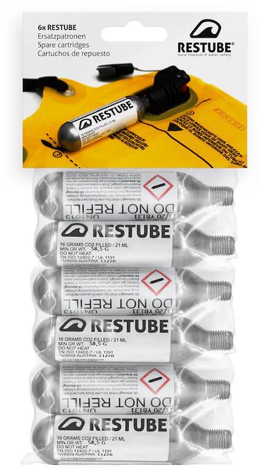Restube CO2 Ersatzpatronen 16g, 6er Set