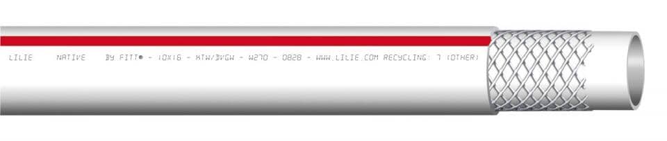 Lilie Native Trinkwasserschlauch, 12mm, rot, für Warmwasser, 5m