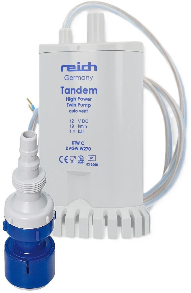 Reich Tandem Power-Tauchpumpe mit RSV für Hymer, 1,4bar, 19L/min, 12V
