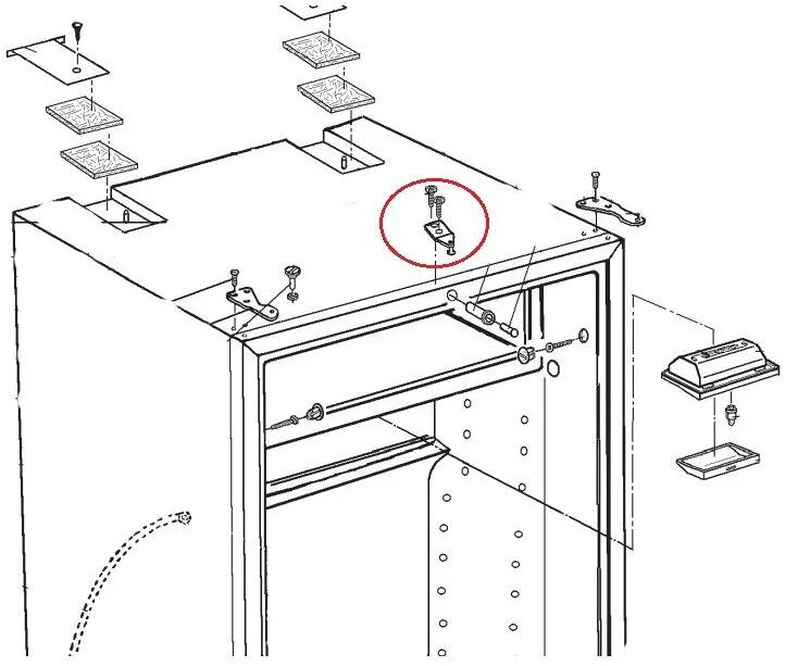 Haltewinkel Türverriegelung Gehäuse - Dometic Ersatzteil Nr. 241288405 - für RM Kühlschränke