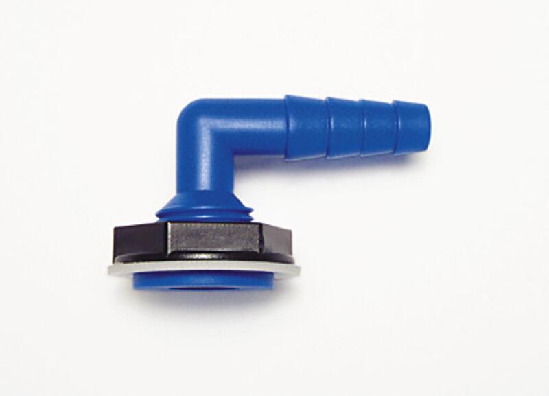 Lilie Winkel-Verschraubung, 90o, 10/12mm, blau