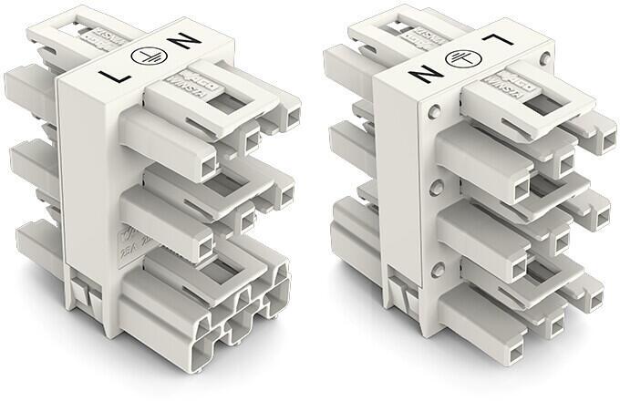 WAGO 5-fach-Verteiler, 3-polig, weiß