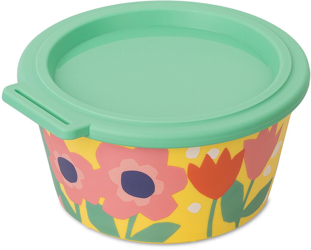 Koziol Nora Box Schale mit Deckel, 700ml, blooms strong yellow/strong fresh green