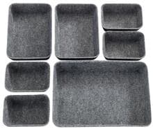 Wenko Schubladenorganizer, Filz, 7-tlg., grau