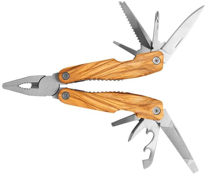 Baladeo Locker Multitool, 12 Funktionen, Sicherheitsverriegelung, Olivenholz