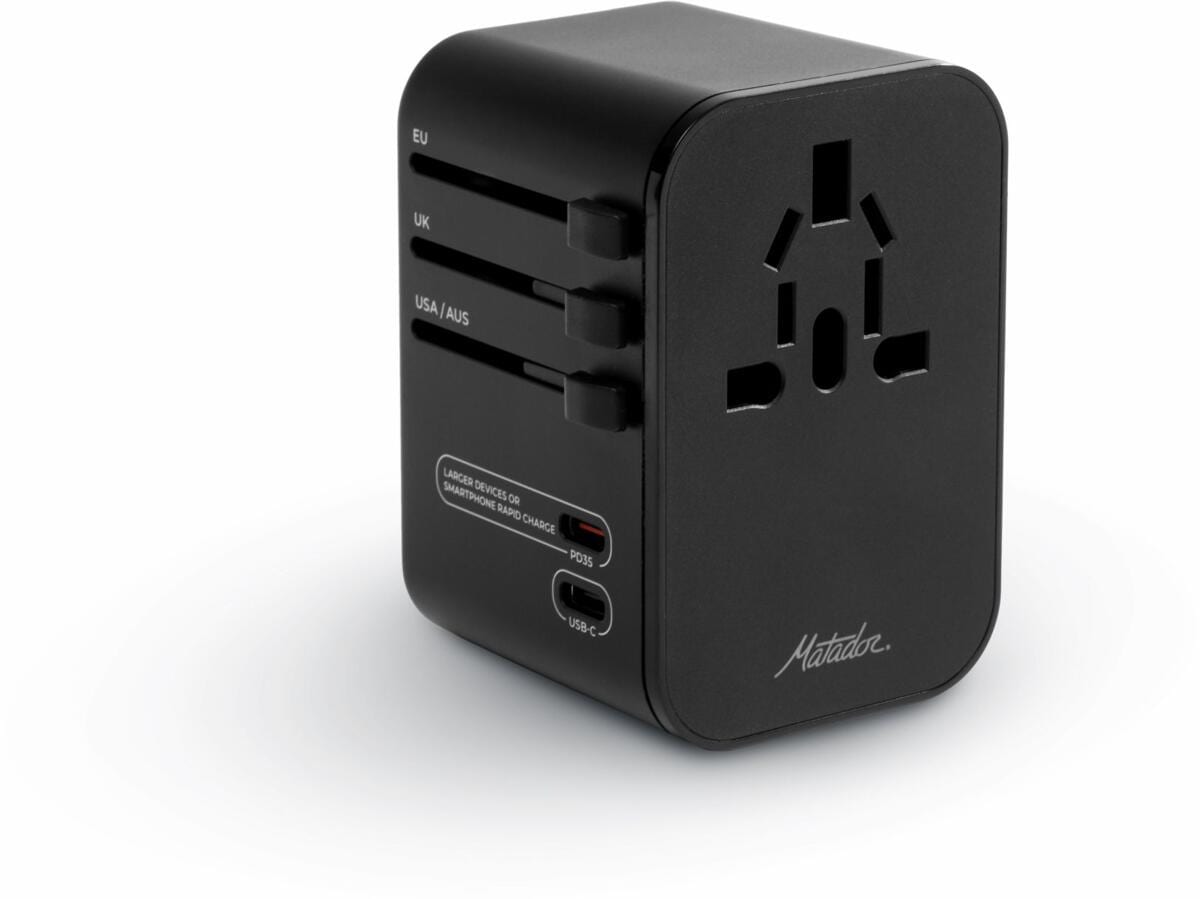 Matador Global Travel Reiseadapter für über 170 Länder mit USB-C PD, 35W, schwarz
