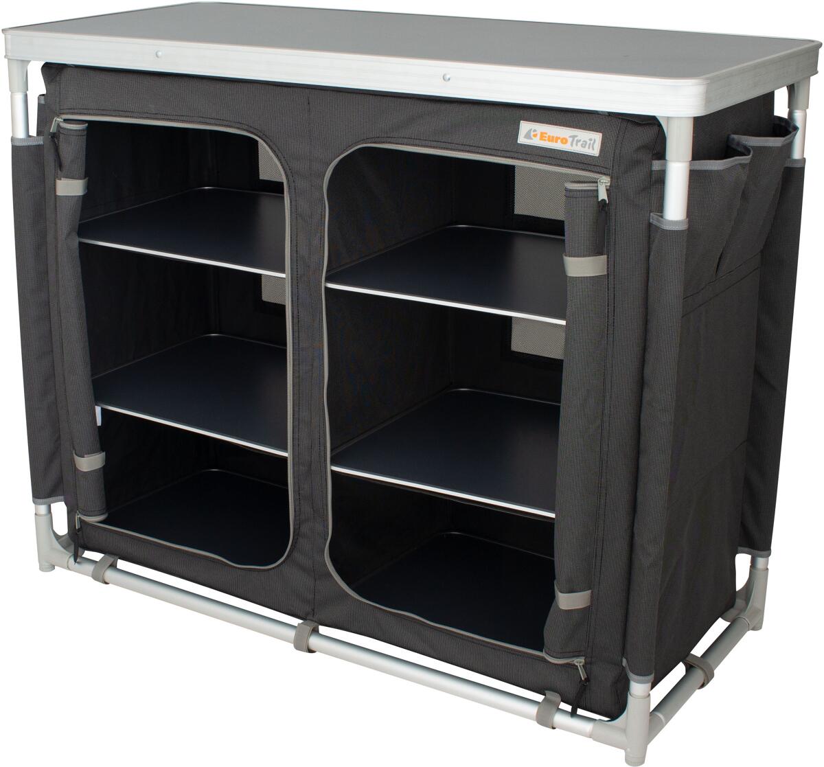 Eurotrail Madrid Klappschrank, breit,102x47x98,5cm, grau bei Camping Wagner Campingzubehör