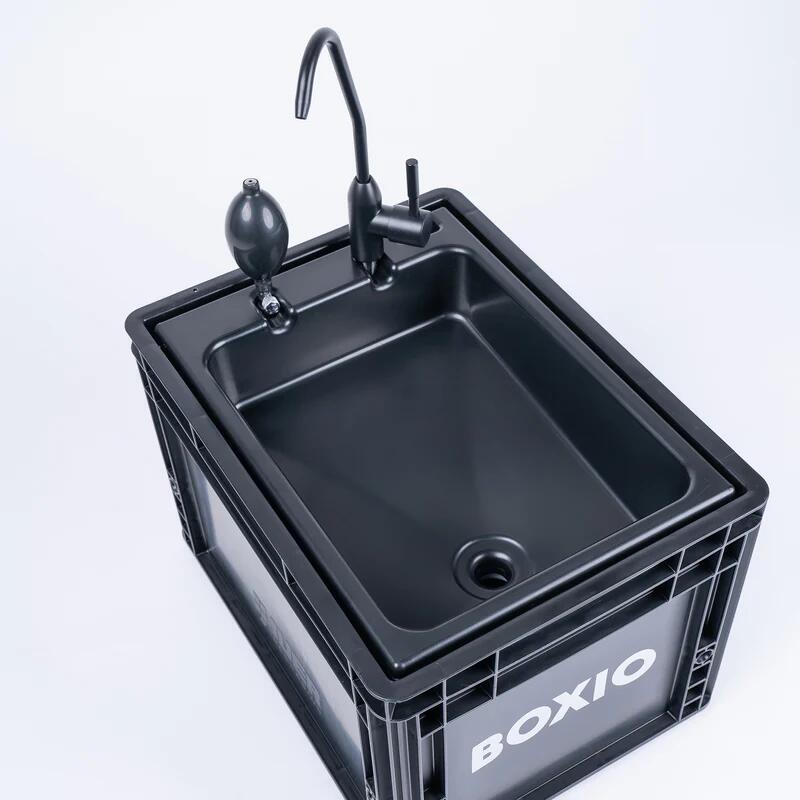 BOXIO Wash mobiles Waschbecken, eckig, schwarz bei Camping Wagner