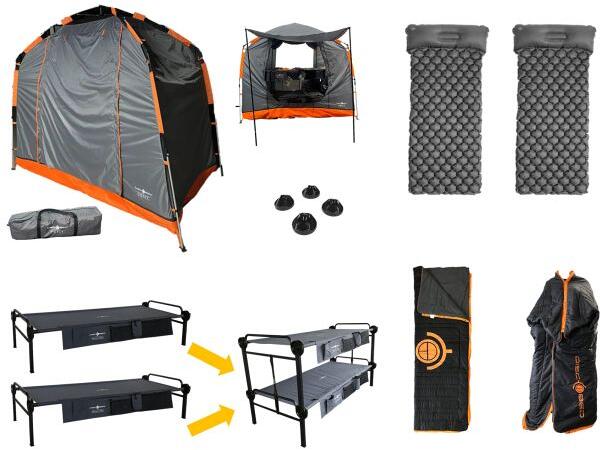 Disc-O-Bed Komfort Single XLT Feldbett Bundle mit Zelt, 2 Personen bei  Camping Wagner Campingzubehr