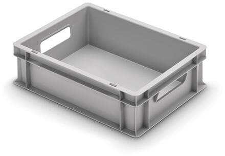 ALUTEC Kunststoffbehälter, stapelbar, 40 x 12 x 30 cm, grau
