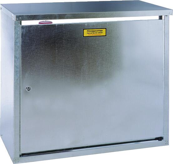 GOK Gas-Flaschen-Schrank Bauwagen, 2x33kg, Stahl, silbergrau