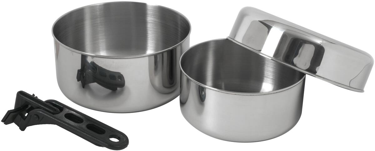 BasicNature Biwak Kochset, Edelstahl, 1-2 Personen
