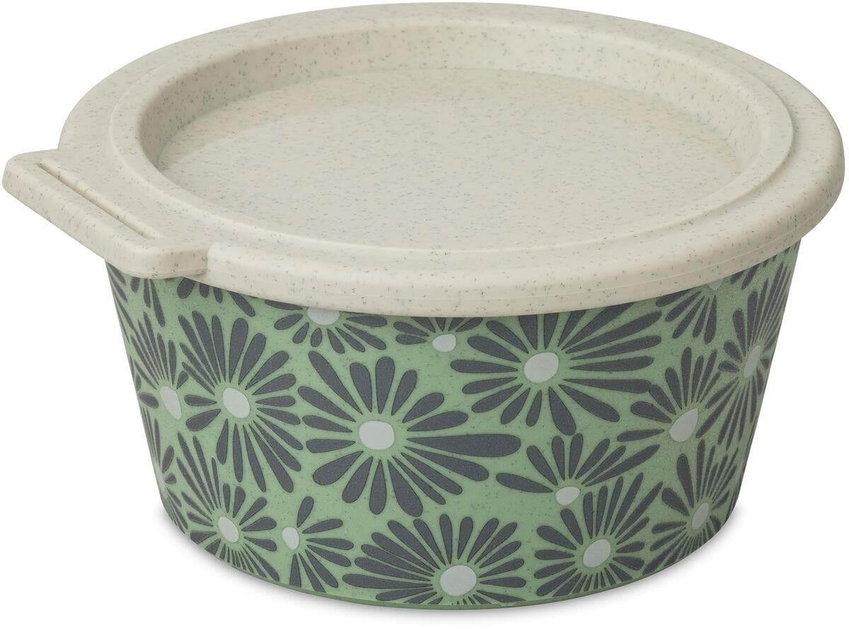 Koziol Blomster Schale mit Deckel, 700ml, nature leaf green daisy
