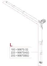 Spannstange + Stützfuß links 2,2m Markisenlänge - Fiamma Ersatzteil Nr. 98670A02- - passend zu Fiamma F35 Pro 2013