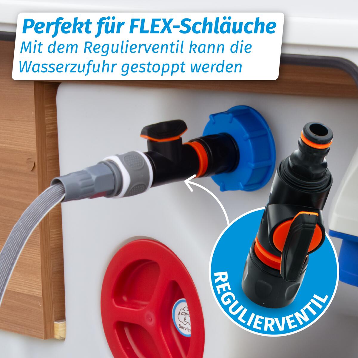 MaJoCompTec® WATERTWIN Adapter für Tankdeckel IG60 Grobgewinde, mit ...