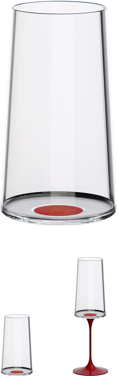 Trebonn SplitGlass Sektglas, 2er-Set, 320ml, rot