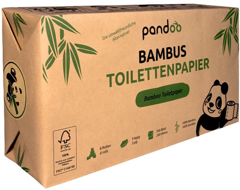 Pandoo Bambus-Toilettenpapier, 8 Rollen bei Camping Wagner Campingzubehr