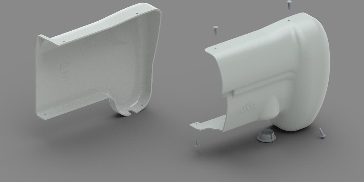 Vordere/Hintere Abdeckung, weiß - Fiamma Ersatzteil Nr. 98655-951 - passend zu F45s