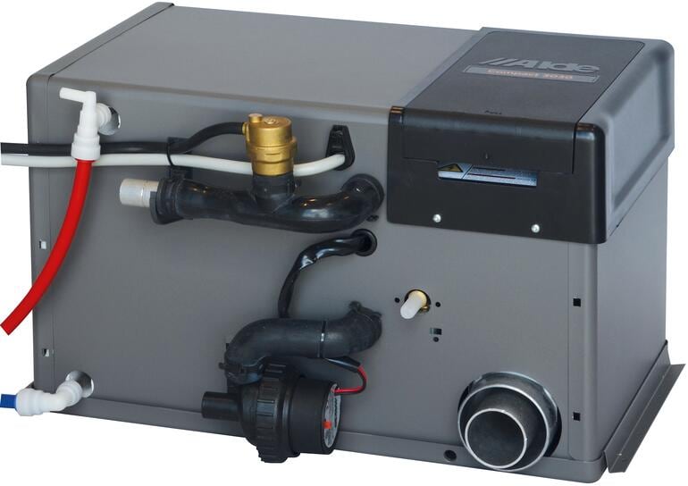 Alde Compact 3030 Gas-Warmwasserheizung, 3kW mit Wandkamin u. Zubehör