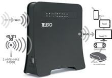 Teleco WLT24EX2 Tragbarer 12-Volt Router mit WLAN Repeater, 2 SIM, 5G, schwarz