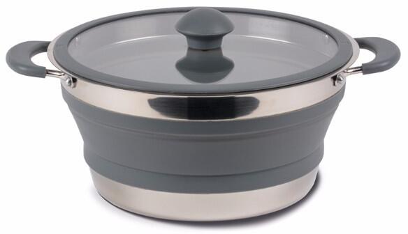 Kampa Kochtopf, faltbar, Edelstahl, grau, 3L