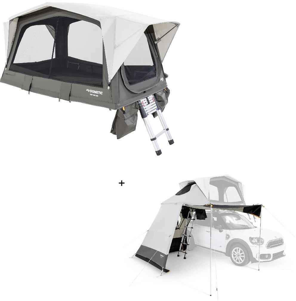 Dometic TRT 140 AIR aufblasbares Dachzelt, 2-Personen, grau inkl. Vorzelt - Camping Wagner Edition