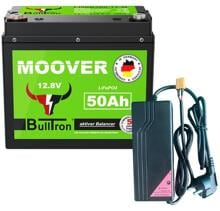 BullTron Moover Lithiumbatterie inkl. Ladegerät, 12,8V, 50Ah