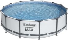 Bestway Steel Pro Max Pool Komplett-Set, rund, inkl. Filterpumpe, lichtgrau