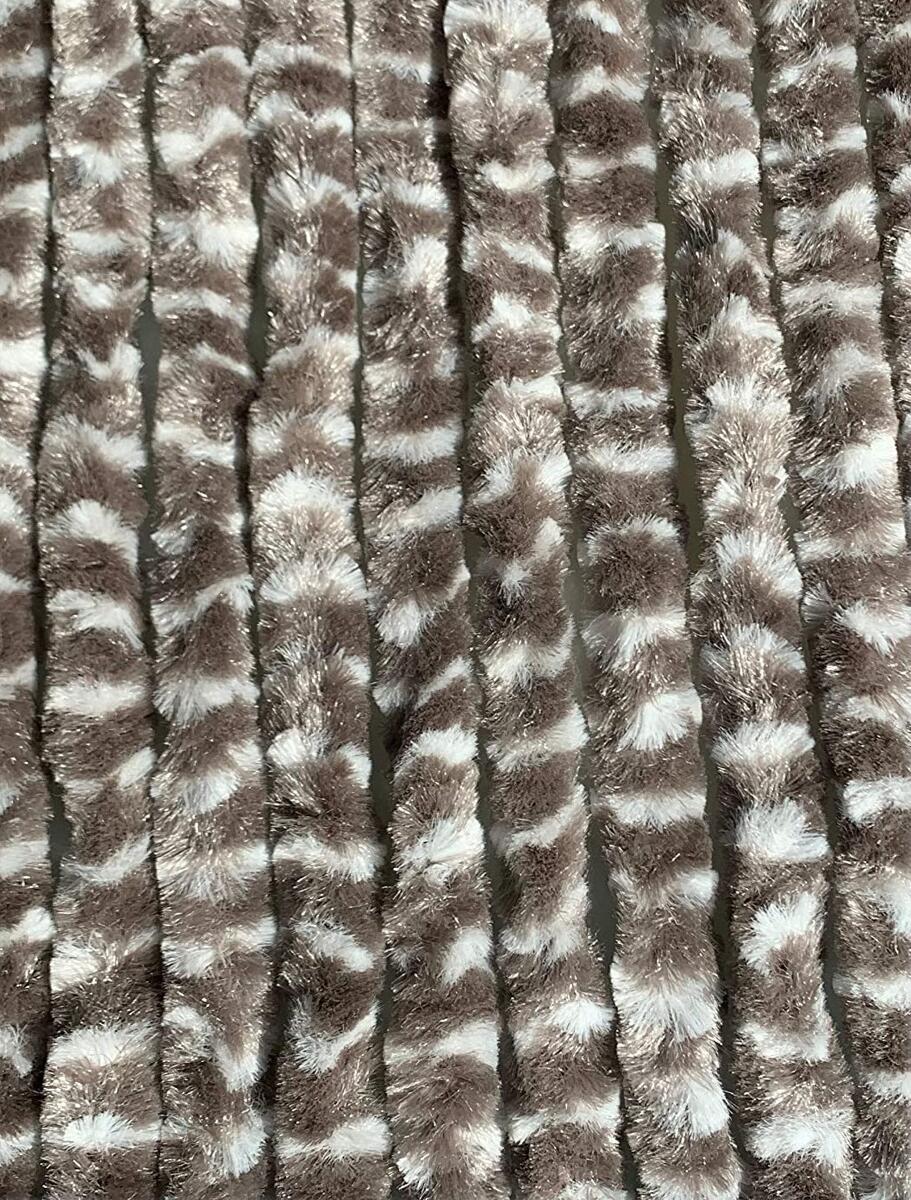 Arisol Chenille Flauschvorhang, taupe/weiß, 100x200cm