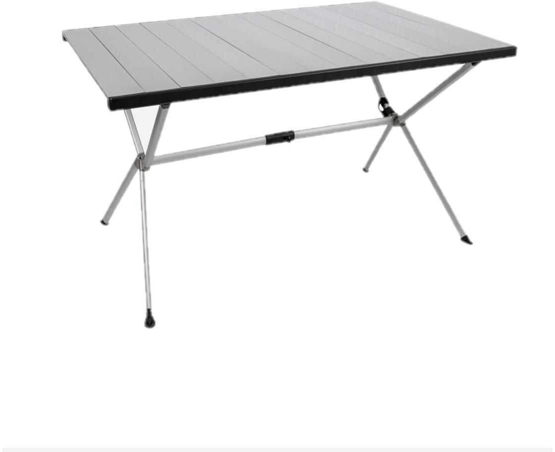 Bo-Camp Tisch mit Aluminiumlamellen, 121x80cm, silber
