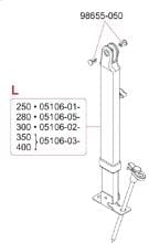 Stützfuß links für 2,8m Markisenlänge - Fiamma Ersatzteil Nr. 05106-05- - passend zu F45 i / Ti