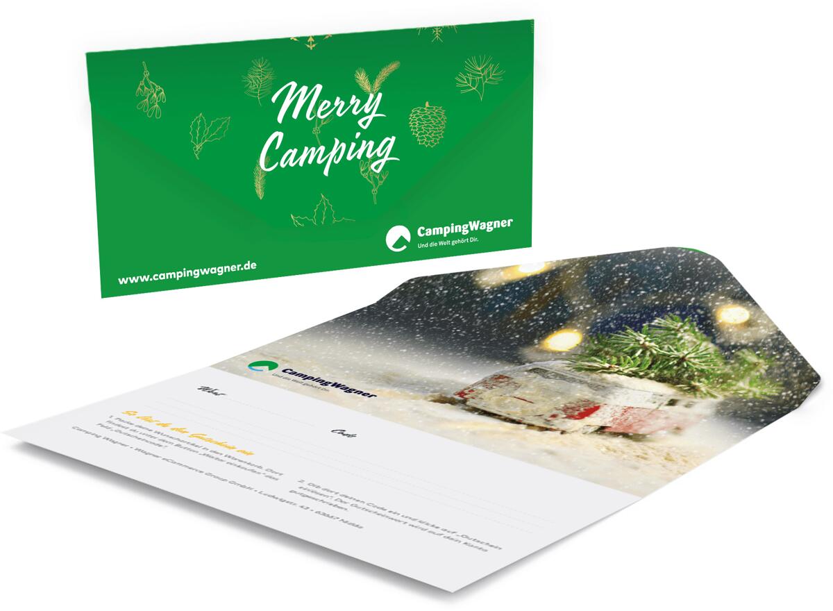 Camping Wagner Geschenkgutschein Weihnachten 25 € Geschenkkarte per Post