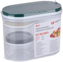 ALPINA Lebensmittelbehälter, mit Deckel, 970ml/230ml/90ml, 4-er Set