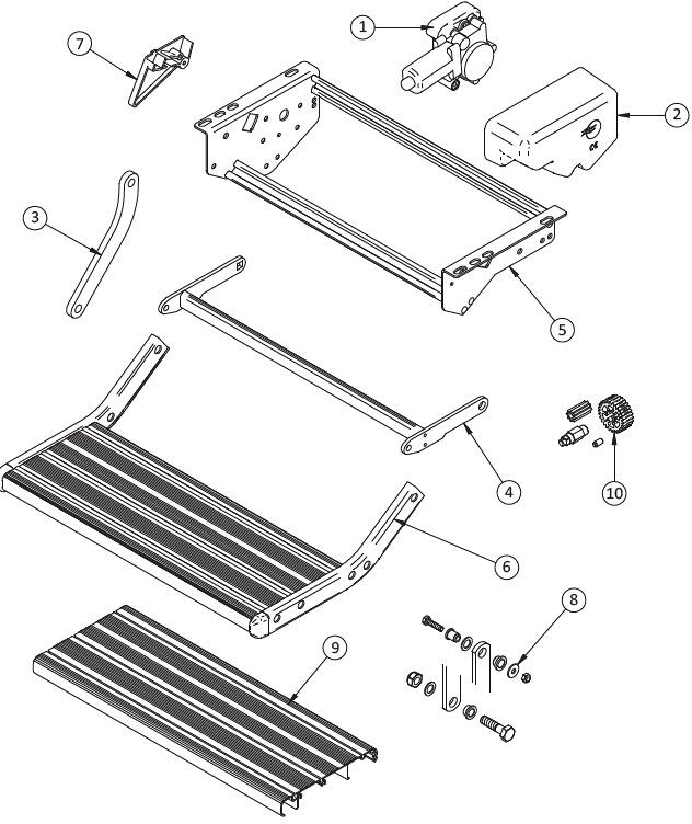 Montagerahmen 460 Alu - Thule Ersatzteil Nr. 1500600423 - passend zu Thule Single Step V2 12V