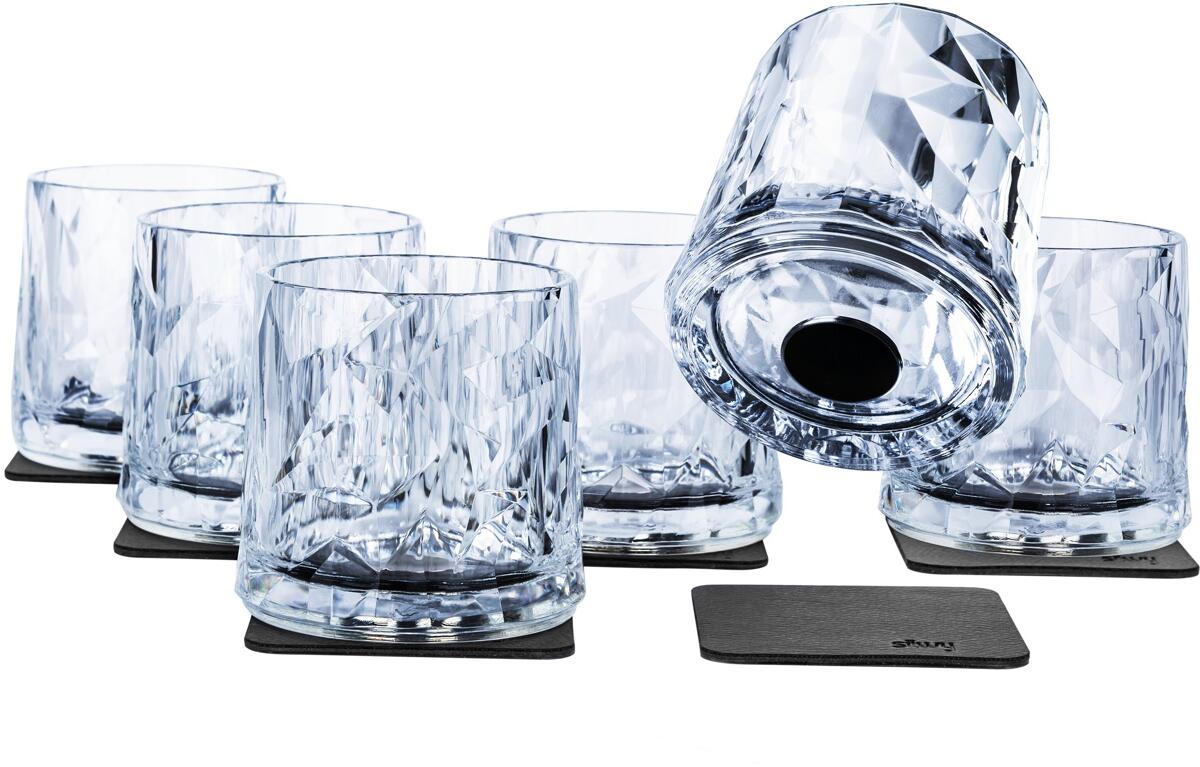 silwy Magnet Tumbler, Kunststoff, 250ml, 6er Set, transparent