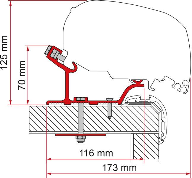 Fiamma F65/F80 Adapter für Carthago Malibu, 450cm