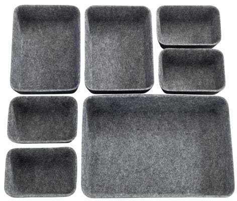 Wenko Schubladenorganizer, Filz, 7-tlg., grau