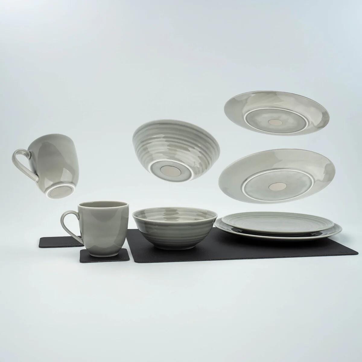 silwy Magnet Porzellan-Geschirrset, 11-teilig, Ash