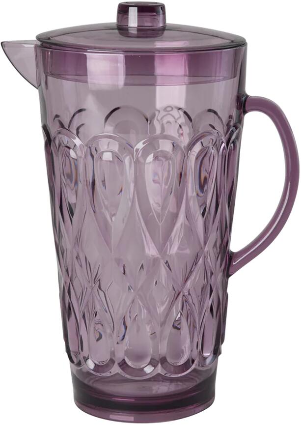 Rice Krug mit spiraler Facettierung, Acryl, 2500ml, Helle Pflaume