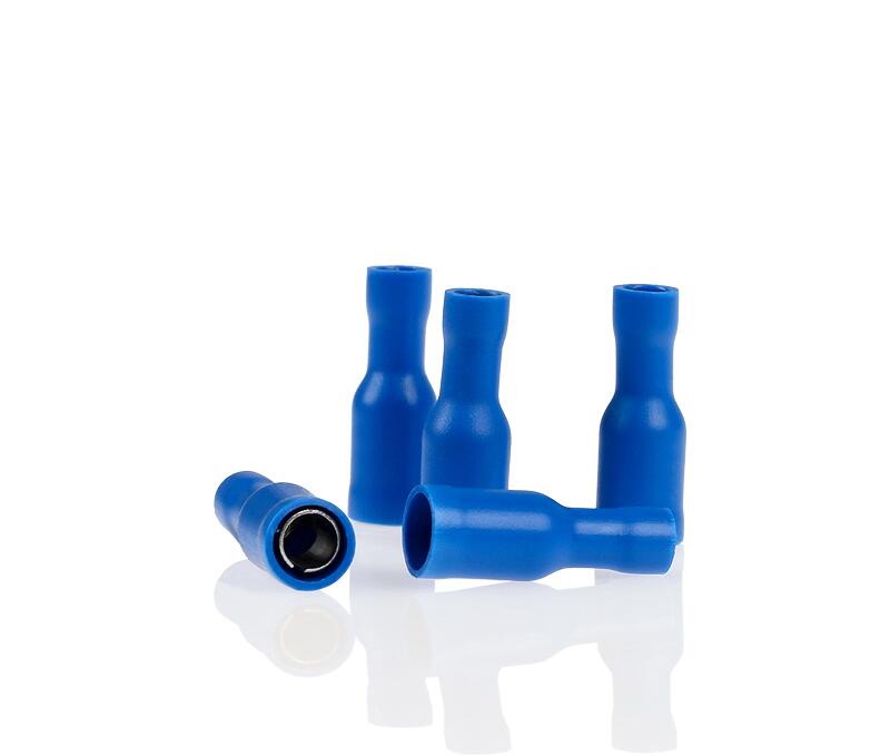 Alca Cable Connect Rundsteckhülsen vollisoliert, 5,0mm, 10er-Pack, blau