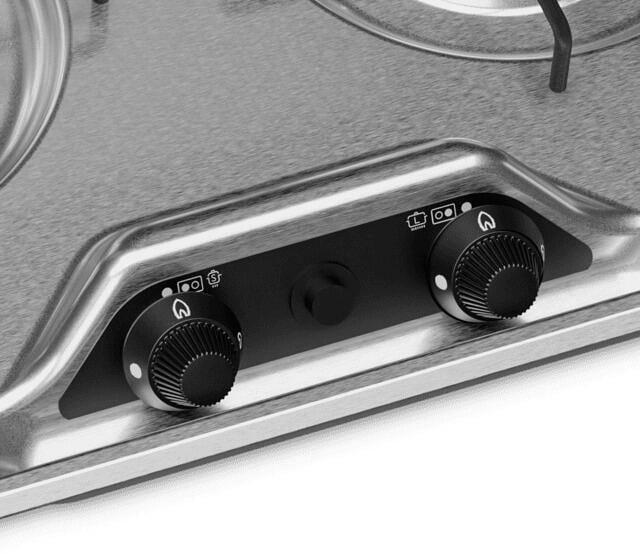 Dometic PI8022 Gaskochfeld, mit Glasabdeckung, 2-flammig, 480x370mm, edelstahl bei Camping Wagner Campingzubehör