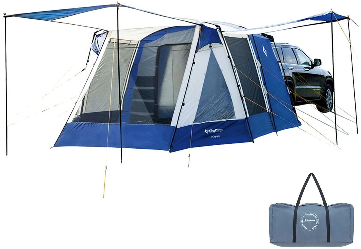 KingCamp Capri Bus & Caravan Heckzelt, blau bei Camping Wagner