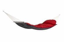 Amazonas Fat Hammock Set Polsterhängematte rot/anthrazit & Holzgestell Olymp