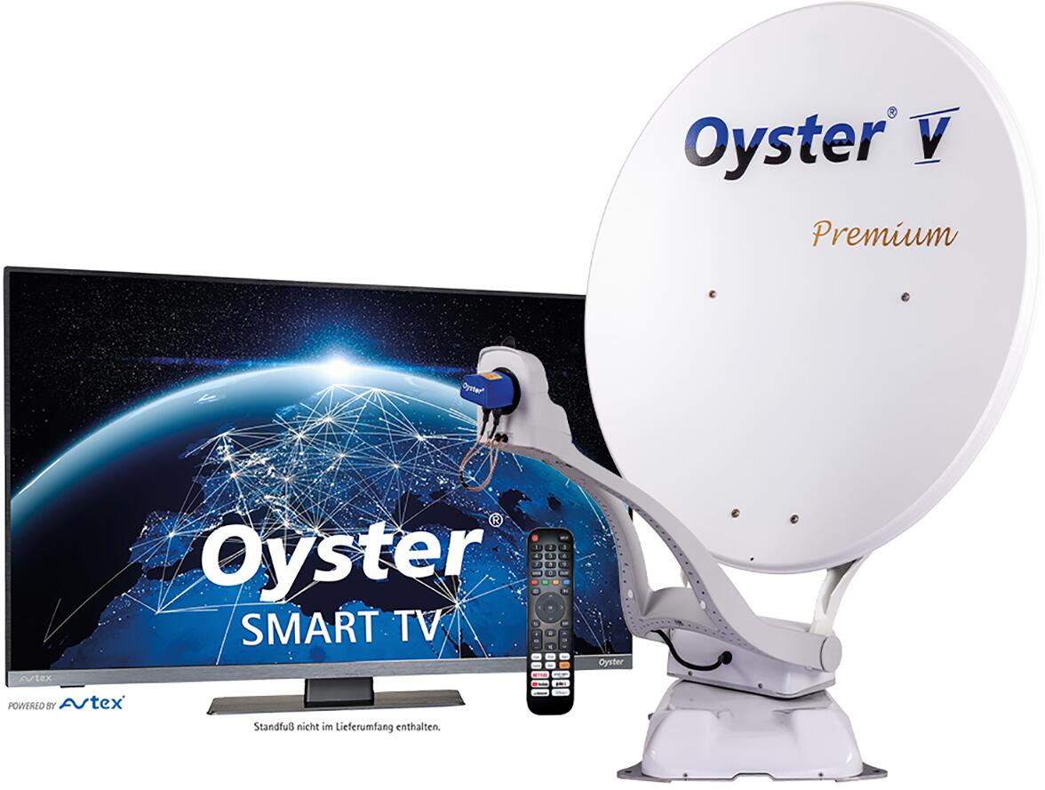TenHaaft Oyster V 85 Premium Satanlage inkl. Smart TV 24" (61cm), Twin, weiß